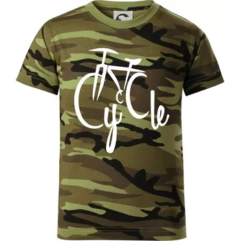 Cycle kolo - Dětské maskáčové triko - 122 cm/6 let ( Zelený maskáč )