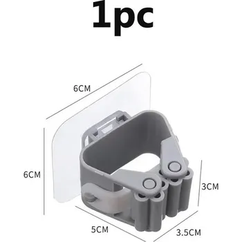Věšák Držák mopu bez vrtání na stěnu | věšák, organizér - Šedá 1 ks