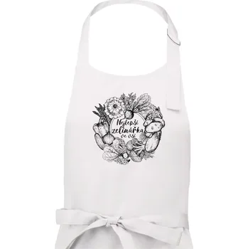 Kuchyňská zástěra Nejlepší zelinářka ve vsi - Dámská zástěra na vaření - Univerzální velikost ( Bílá )