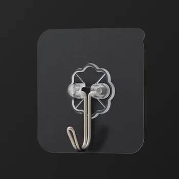 Držák na ručník Nalepovací háček bez vrtání na ručníky | koupelnový háček, lepící háček - průhledný-3