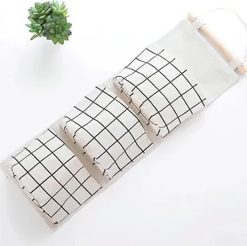 Úložný box Závěsný organizér se 3 kapsami | úložný vak, závěsný vak - Bílý