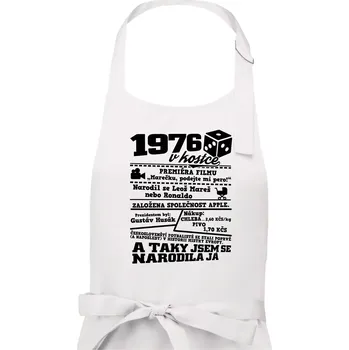 Kuchyňská zástěra 1976 v kostce - Dámská zástěra na vaření - Univerzální velikost ( Bílá )