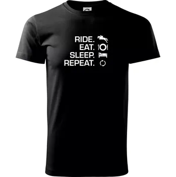 Ride Eat Sleep Repeat koně - Triko extra velké (5-8XL) - 6XL ( Černá )