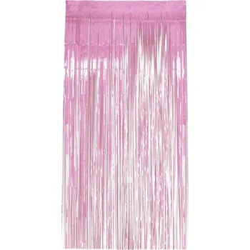 Party dekorace Třpytivý závěs do dveří, světle růžový