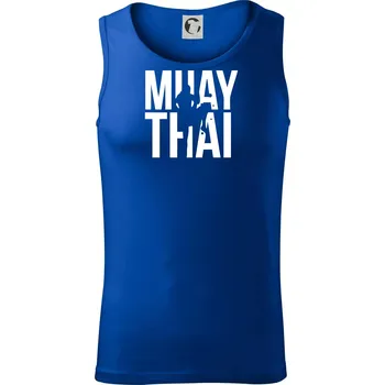 Nápis Muay Thai - Tílko pánské Core - S ( Královská modrá )