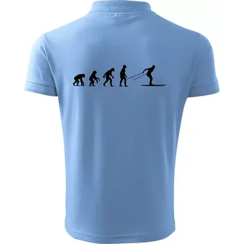 Pánská košile Evoluce běhu - běžky - Polokošile pánská Pique Polo 203 - L ( Pyžamově světlá modrá )