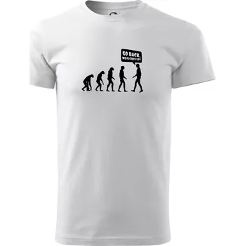 Pánské tričko Evoluce Go back - Triko extra velké (5-8XL) - 8XL ( Bílá )