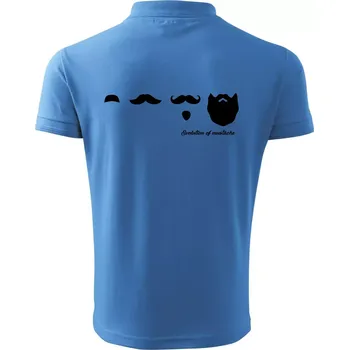 Pánská košile Evolution mustache - Polokošile pánská Pique Polo 203 - S ( Azurově modrá )