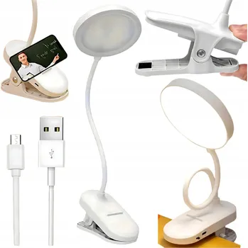 Lampička LED lampička USB s klipem, 3 barvy světla, 10 úrovní jasu, flexibilní rameno