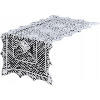 ubrus Bílý běhoun na stůl 60x120 cm háčkovaný elegantní klasický dekorativní 021