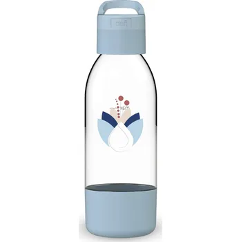 Láhev pro saturátor PushAir Dafi s držákem 0,5 l, Azurová s květy