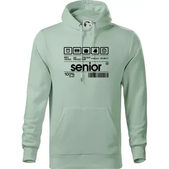 Pánská mikina Čárový kód senior - Mikina pánská Cape s kapucí - 5XL ( Sage )