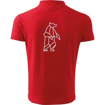 Pánská košile Geometrie lední medvěd stojící - Polokošile pánská Pique Polo 203 - L ( Červená )