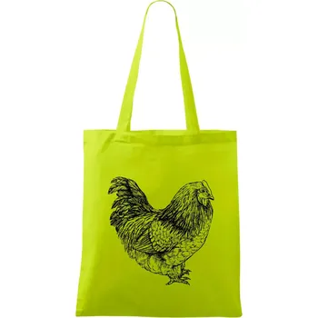 Slepice černobílá - Taška bavlněná - 42 x 38 cm ( Limetková )