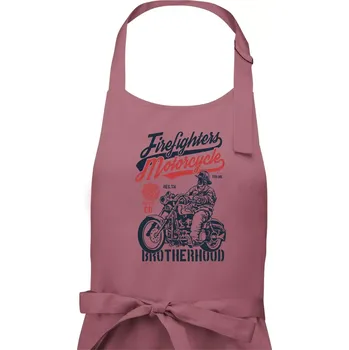 Kuchyňská zástěra Firefighters Motorcycle - Pánská zástěra na vaření - Univerzální velikost ( Starorůžová )