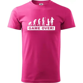 Game over evoluce - Klasické pánské triko vyšší gramáže - 3XL ( Purpurová )