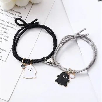 Náramek 2 ks Pletený magnetický párový náramek srdce | doplňky přátelství - 3