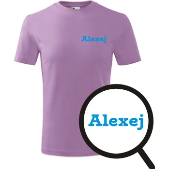 Chlapecké tričko Fialové dětské tričko Alexej - dětské tričko se jménem - barva fialová - velikost 8let