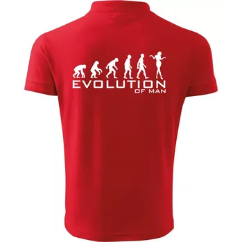 Pánská košile Evoluce muže - Polokošile pánská Pique Polo 203 - 4XL ( Červená )