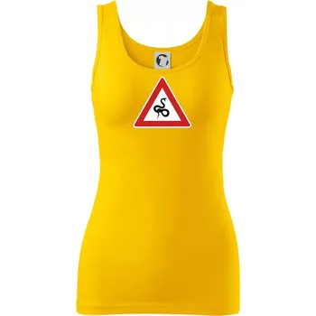 Dámské tričko Dopravní značka - Pozor had - Dámské tílko - L ( Žlutá )