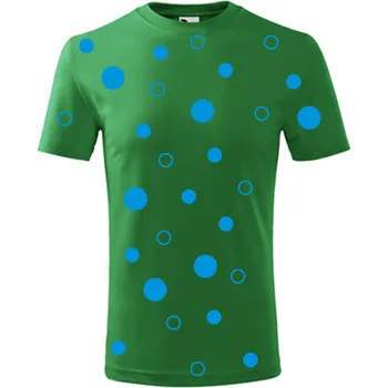 Chlapecké tričko Zelené dětské tričko s modrými kuličkami - dárek pro holčičku - barva zelená - velikost 6let