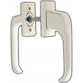 Dveřní kování BALKONOVÁ KLIKA ZINKOVÁ PRO DVEŘE 70-75 mm BÍLÁ