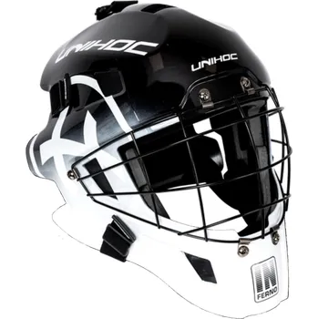 Florbalová maska Unihoc Inferno 44 Black/white brankářská maska vel. Senior