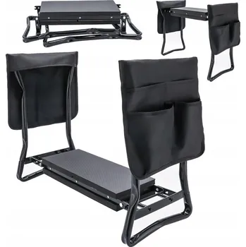 Pro-Tech shop Zahradní židle – klekátko, se 2 kapsami, černá 41092 OM-992207