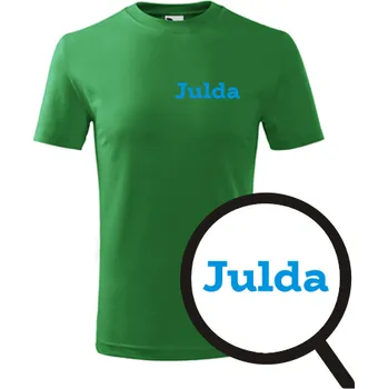 Chlapecké tričko Zelené dětské tričko Julda - dětské tričko se jménem - barva zelená - velikost 12let