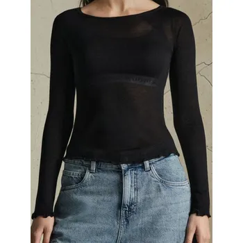 Oblečení a móda Sinsay - Přiléhavá halenka basic - černá - 171FK-99X - 171FK-99X-XS