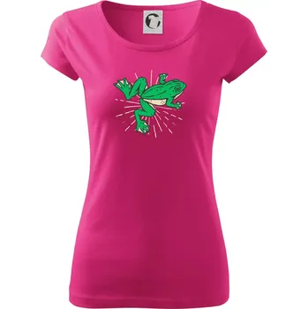 Dámské tričko Žába zelená kreslená - Dámské triko Pure - XS ( Purpurová )