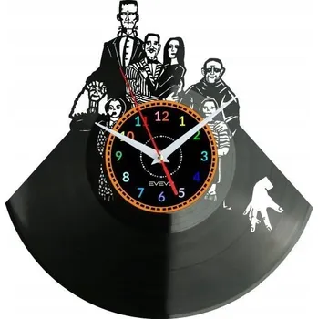 Hodiny ADAMS FAMILY HODINY NÁSTĚNNÉ DEKORATIVNÍ MODERNÍ VINYLOVÁ DESKA VINYL NA ZEĎ