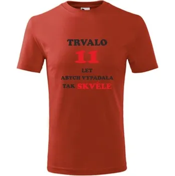 Chlapecké tričko Červené dětské tričko trvalo 11 let - dárek pro holky 11 let - barva červená - velikost 4roky