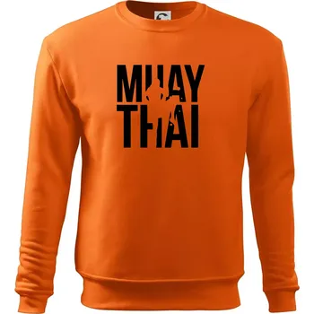 Pánská mikina Nápis Muay Thai - Mikina Essential pánská - 3XL ( Oranžová )