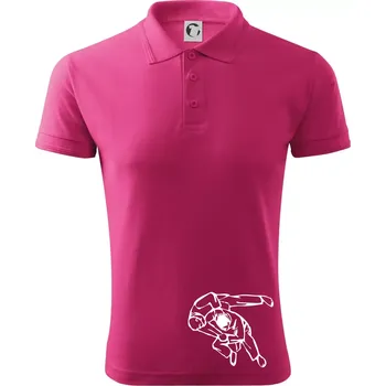 Pánská košile Judo nápis + postavy - Polokošile pánská Pique Polo 203 - 2XL ( Purpurová )