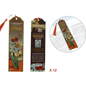 Obraz Sada 12 záložek do knihy - V. van Gogh, Růže a pšenice (CARMANI)