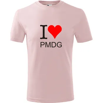 Chlapecké tričko Růžové dětské tričko I love PMDG - barva růžová - velikost 8let