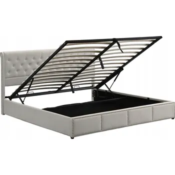 Postel Dřevěná manželská postel Arhatreya 160x200 cm šedá