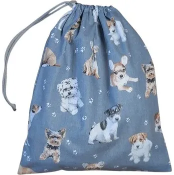 Školní sáček Šatoli.cz Bavlněný pytlík na bačkory 27x32 cm Pejsci na šedé