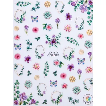 Samolepicí tenké květinové Samolepky na nehty Č. CA-421