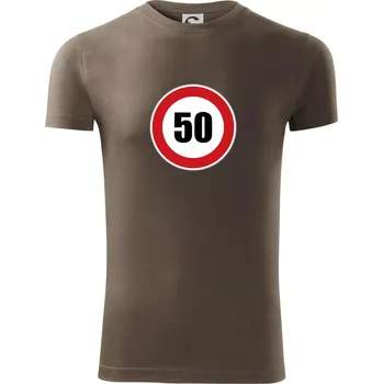 Pánské tričko Dopravní značka - omezení rychlosti 50 - Viper FIT - Pánské zůžené tričko - 2XL ( Army )