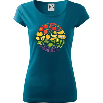 Zelenina v kruhu - Dámské triko Pure - XS ( Petrolejová )