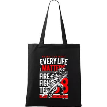 Nákupní taška Every Life Matters - Taška bavlněná - 42 x 38 cm ( Černá )