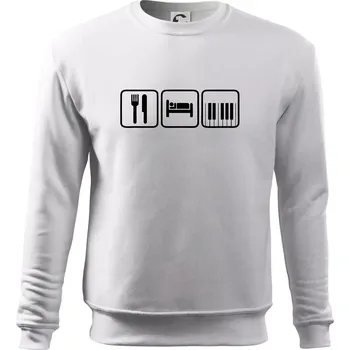 Pánská mikina Eat sleep piano v řadě - Mikina Essential pánská - M ( Bílá )