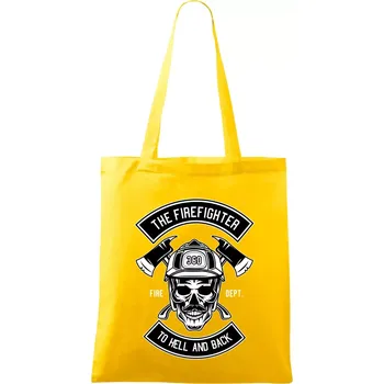 Lebka hasič do pekla a zpátky - Taška bavlněná - 42 x 38 cm ( Žlutá )