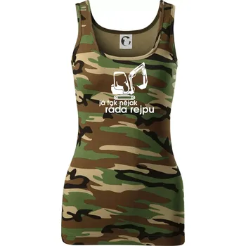 Dámské tričko Já tak nějak ráda rejpu - Dámské Maskáčové tílko - L ( Hnědý maskáč )