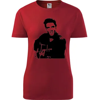 Dámské tričko Červené dámské tričko Elvis Presley - barva červená - velikost XXL