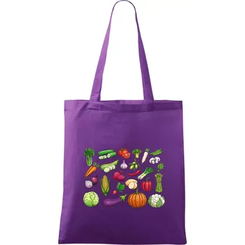 Zelenina ze zahrádky - Taška bavlněná - 42 x 38 cm ( Fialová )