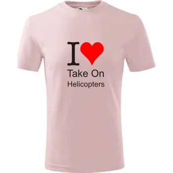 Chlapecké tričko Růžové dětské tričko I love Take On Helicopters - barva růžová - velikost 12let