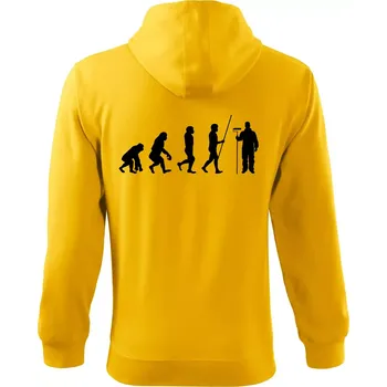 Pánská mikina Evoluce malíř pokojů - Mikina s kapucí na zip trendy zipper - 3XL ( Žlutá )